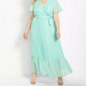 New with Tags Mint Green Faux Wrap Dress